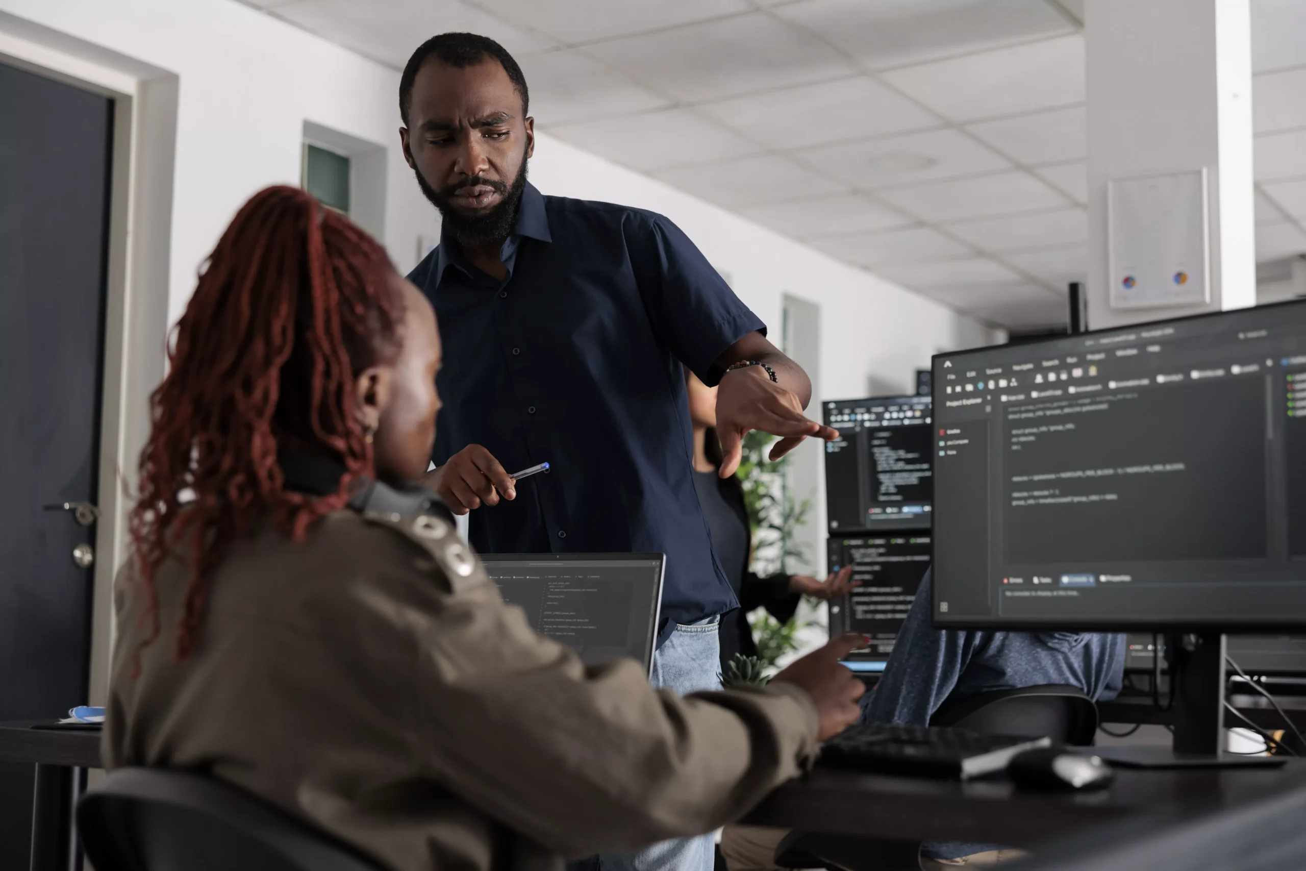 african-american-engineers-typing-machine-learning