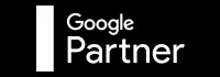 White Google Partner logo.